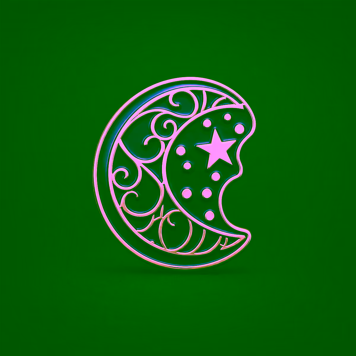 Silver metallic moon sticker from the Elvera collection