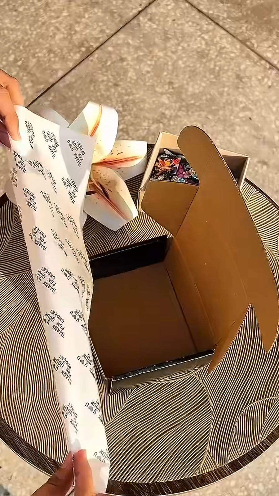 An Elvera order being packed by hand